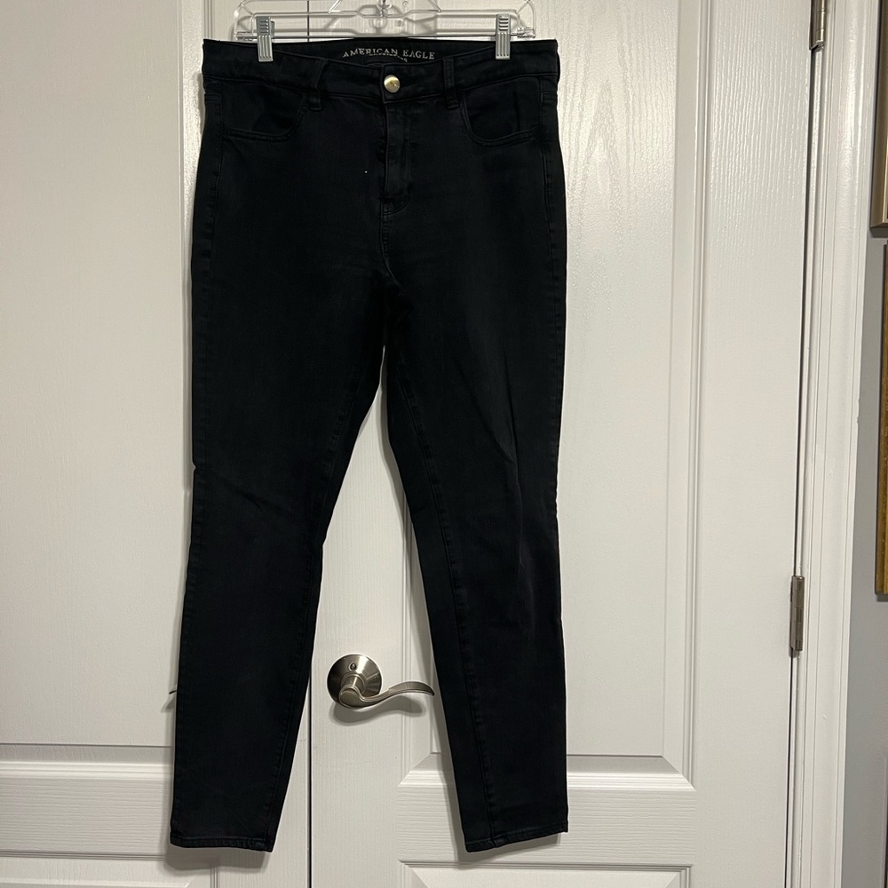 American Eagle Super Stretch X4 Hi-rise Jegging Size 10 Black